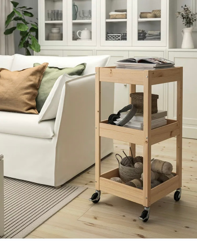 ترولی ایکیا جنس کاج مدلLOSHULT Trolley, pine, 38x38x82 cm