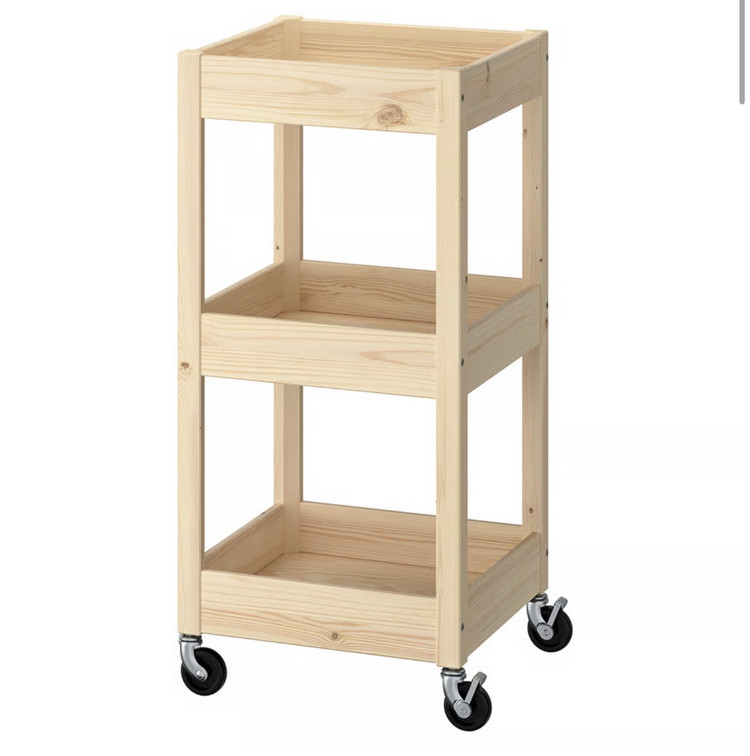 ترولی ایکیا جنس کاج مدلLOSHULT Trolley, pine, 38x38x82 cm